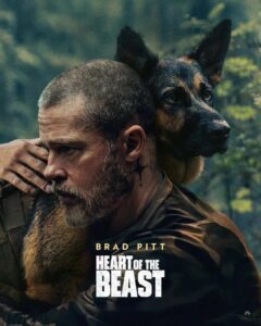 Heart of the Beast movie poster with Brad Pitt and German Shepherd
